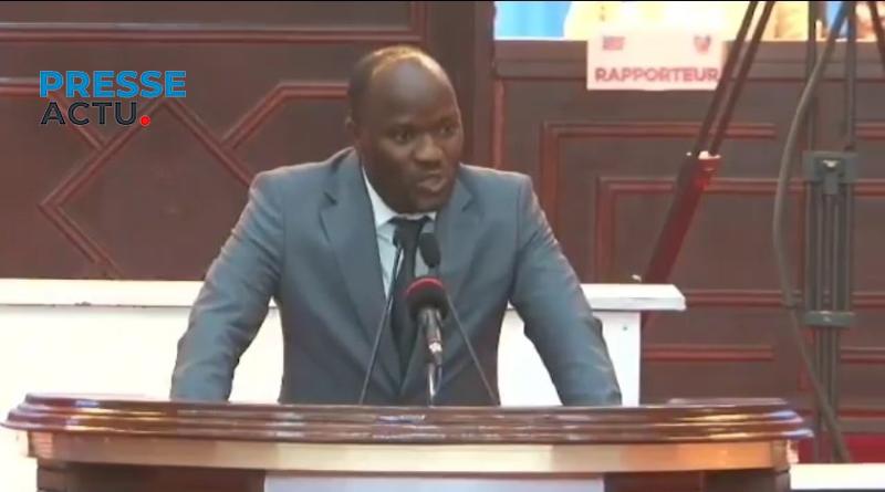 Saidi Balikwisha, député national lors de son allocution devant l'Assemblée nationale jeudi 02 octobre 2025.