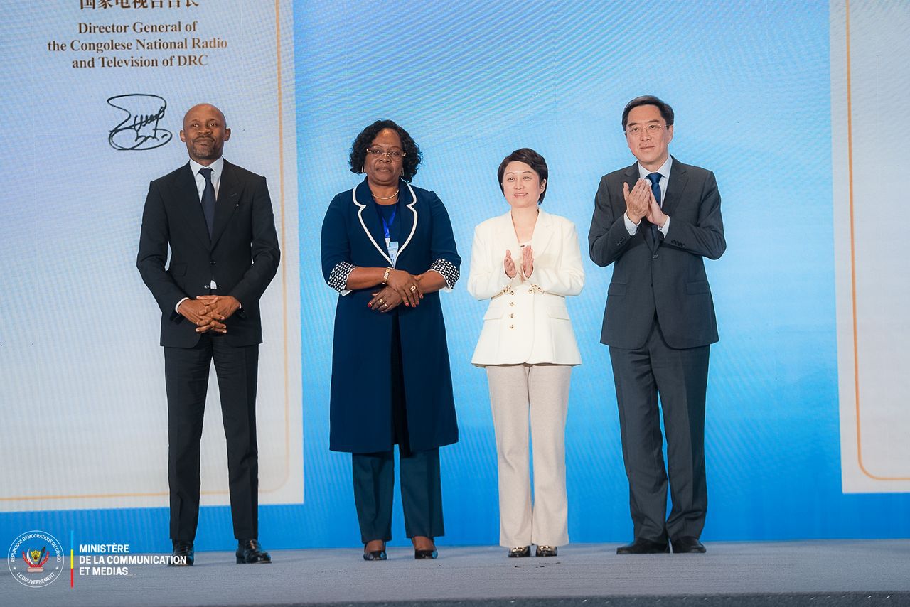 La délégation de la République démocratique du Congo, accompagnée par le ministre de la communication et médias, Patrick Muyaya en Chine, En marge du « Global South Media Partners Mechanism Inauguration Meeting » et de la 13ᵉ édition du Global Video 