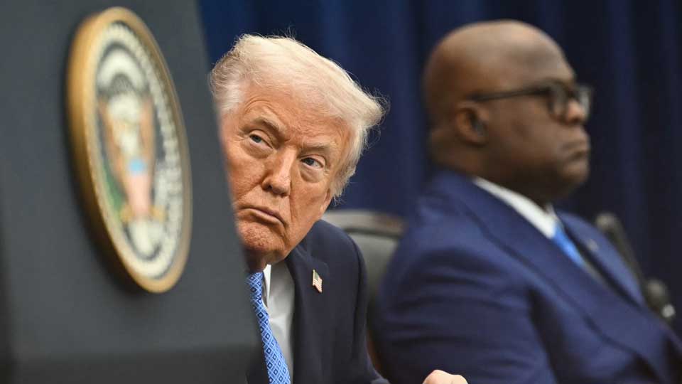 Président des Etats-unis d'Amérique, Donald Trump, lors de la ratification des accords de Washington entre la RDC et le Rwanda.