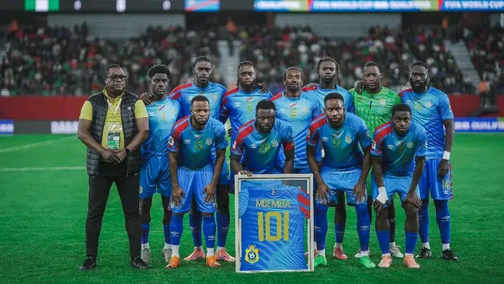 L'équipe nationale Léopards de la RDC, lors de la finale des barrages mondial 2026, zone Afrique contre le Nigeria.