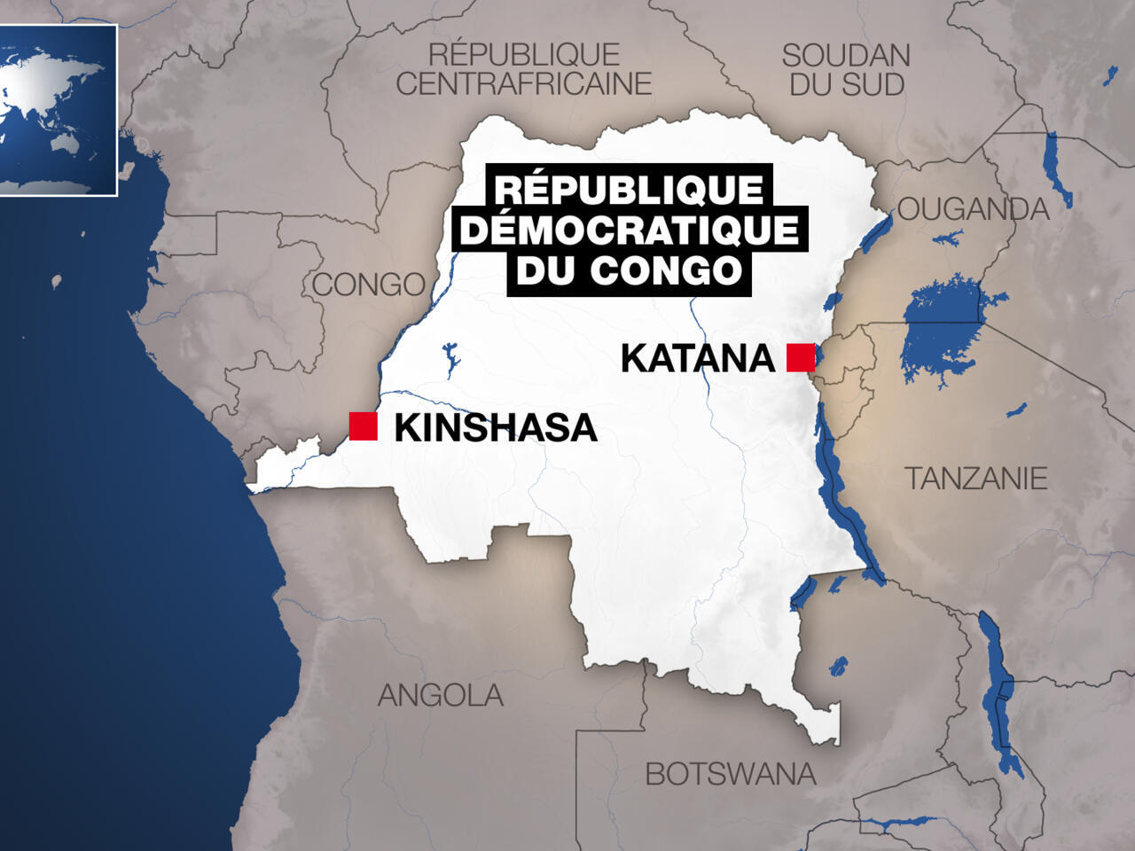 Carte géologique de la RDC.