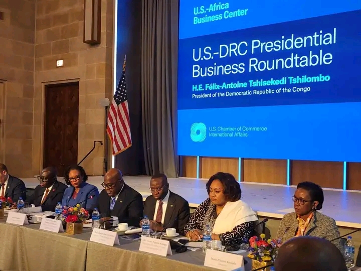 Lors de la participation du président de la RDC, Félix Tshisekedi à une table ronde aux États-Unis d'Amérique, à Washington sur les minerais critiques.
