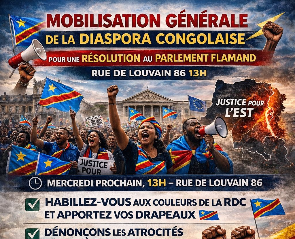 Belgique : vote d’une résolution sur l’Est de la RDC, la diaspora congolaise appelle à un soutien massif prévu au mercredi 25 février