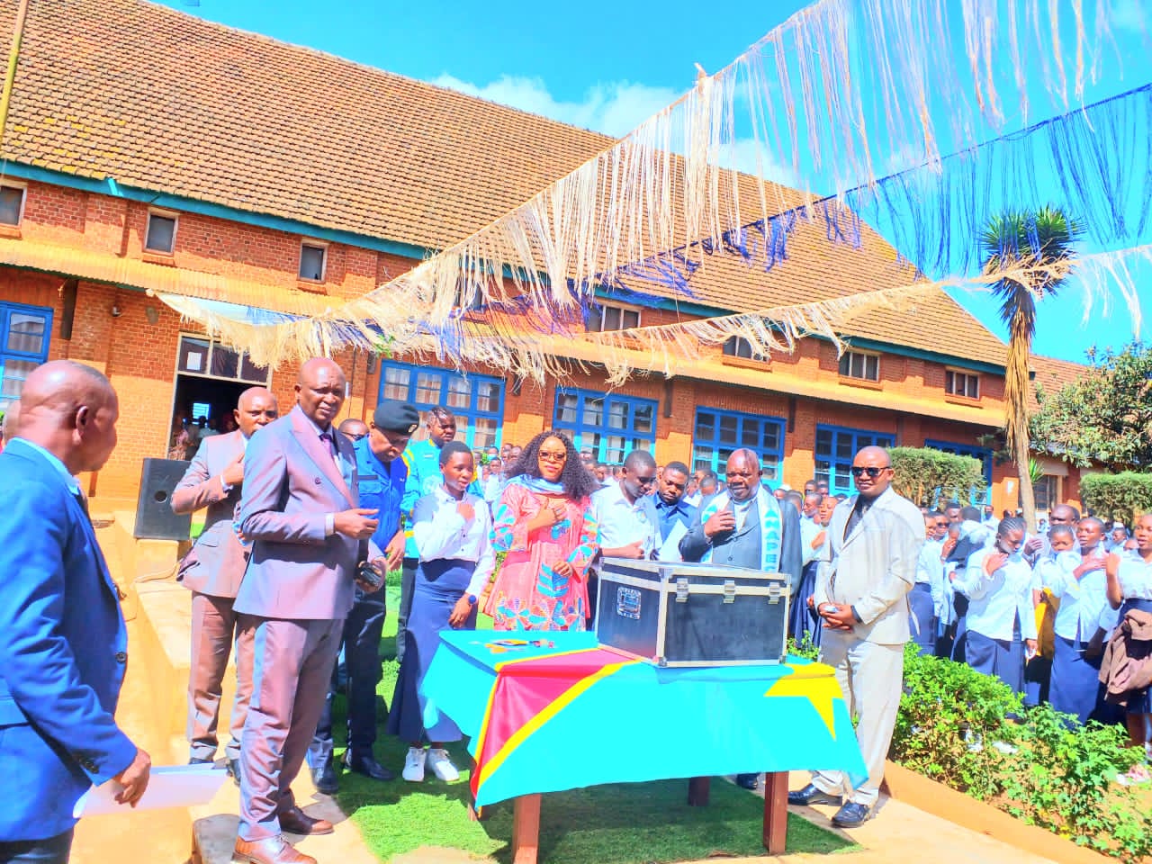 Lors de la cérémonie officielle du lancement des épreuves préliminaires de l'Examen d'État édition 2026, à Butembo , au Nord-Kivu, dans l'Est de la RDC.