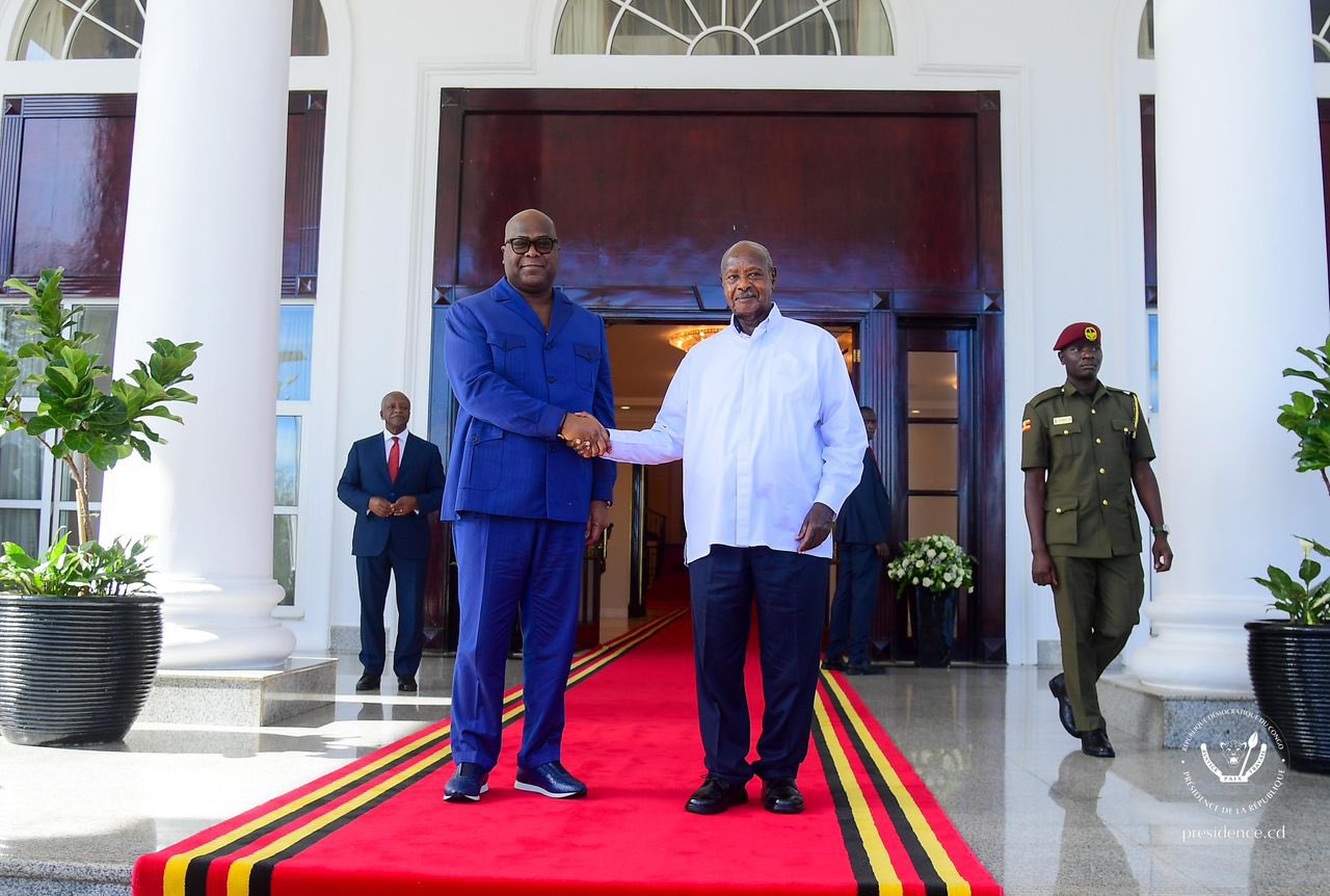 Président Félix Antoine Tshisekedi et son homologue de l'Ouganda, Yoweri Museveni