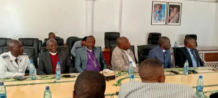 Lors de la rencontre entre les confessions religieuses oeuvrant dans la province du Nord-Kivu avec les autorités de l'AFC-M23, à Goma.