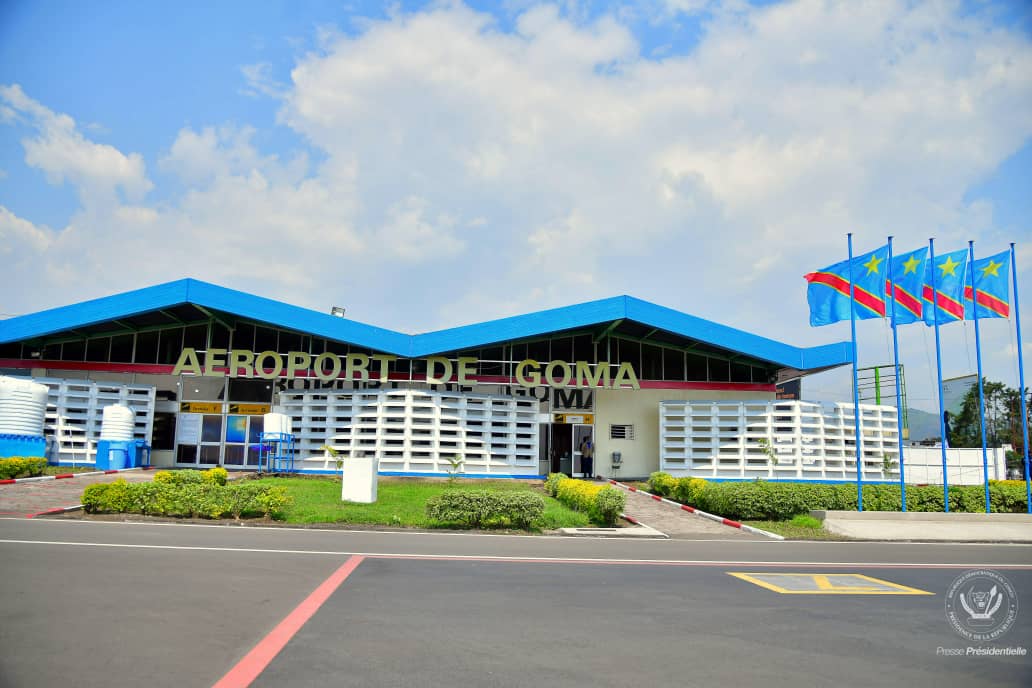 L'image de l'aéroport international de Goma, sous contrôle de l'AFC-M23, dans la province du Nord-Kivu .