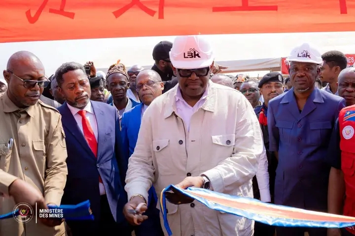 Louis Watum Kabamba, ministre des Mines de la RDC,  lors de la cérémonie de lancement des activités de prospection géologique du projet MICKA (Mines de Cuivre du Kasaï).