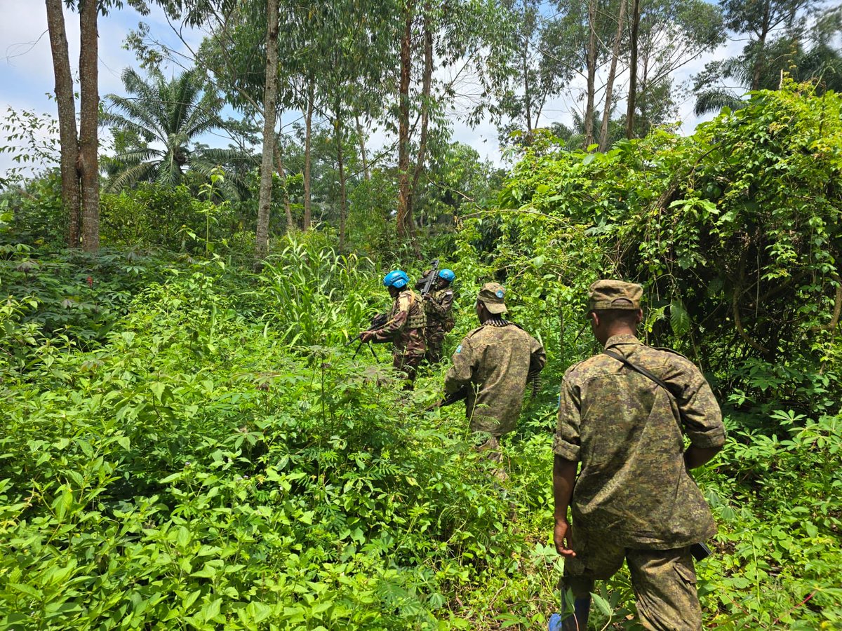 Les éléments de la force des Nations-Unies et avec les FARDC.