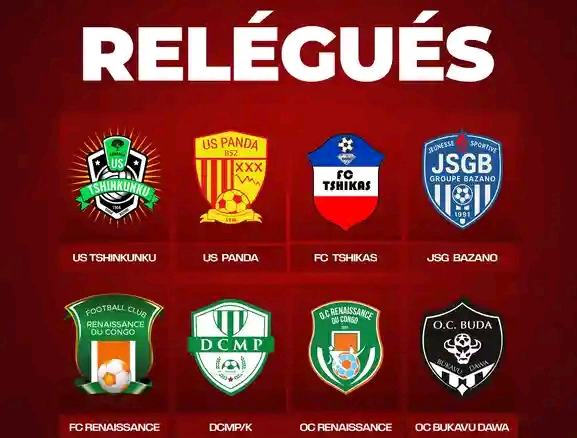 LINAFOOT : DCMP, Bukavu Dawa, Bazano et cinq autres clubs officiellement relégués en Ligue 2