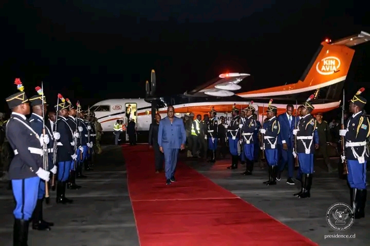 Lors de l'arrivée de Félix Tshisekedi, à Lubumbashi, dans la province du Haut-Katanga.