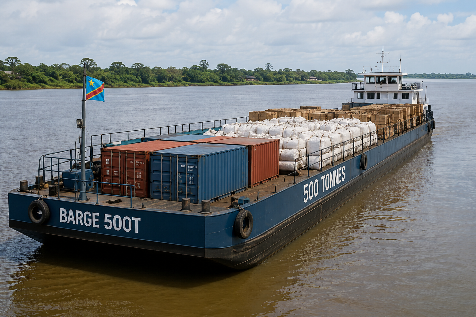 Photo d'illustration d'une Barge. Contenu IA.