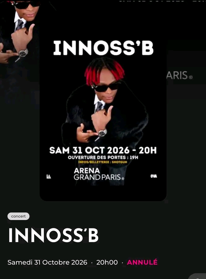 Musique : Le concert d’Innoss’B annulé à l’Arena Grand Paris, les raisons restent inconnues