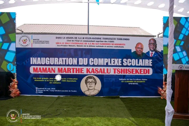 Camp militaire Kokolo : « Complexe scolaire Maman Marthe Kasalu Tshisekedi » destiné aux enfants des militaires ouvre ses portes
