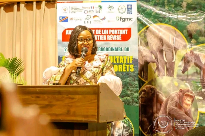 La ministre de l’Environnement, du Développement durable et de la Nouvelle Économie du climat, Marie Nyange Ndambo